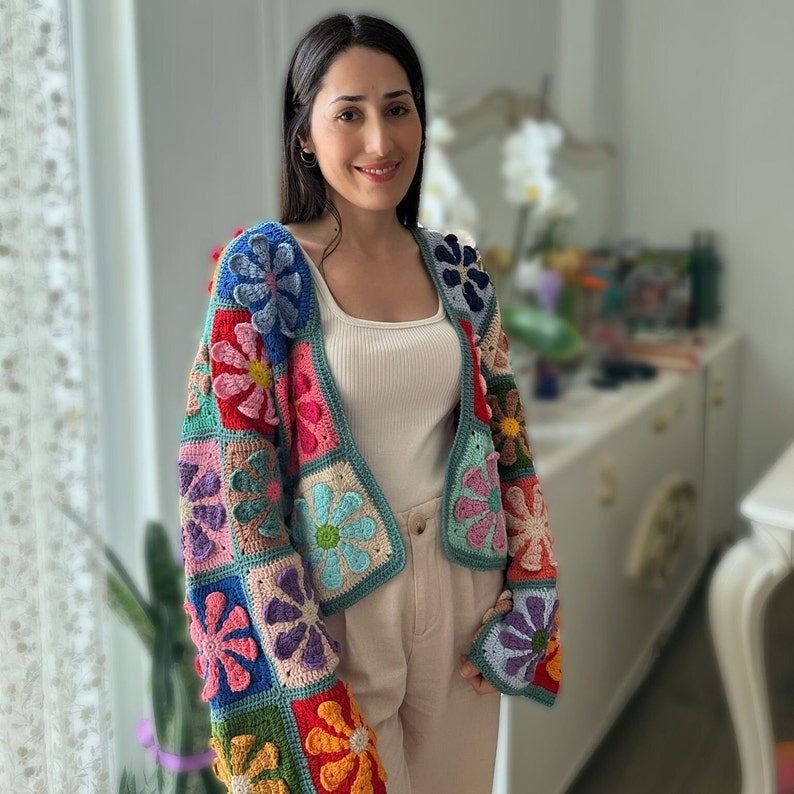 Crochet Granny Square Sweaters: Handmade Winter Style Gifts, Cozy Clothing Gift