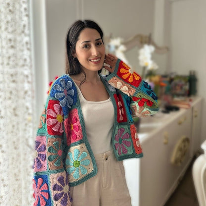 Crochet Granny Square Sweaters: Handmade Winter Style Gifts, Cozy Clothing Gift