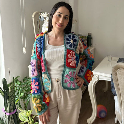 Crochet Granny Square Sweaters: Handmade Winter Style Gifts, Cozy Clothing Gift