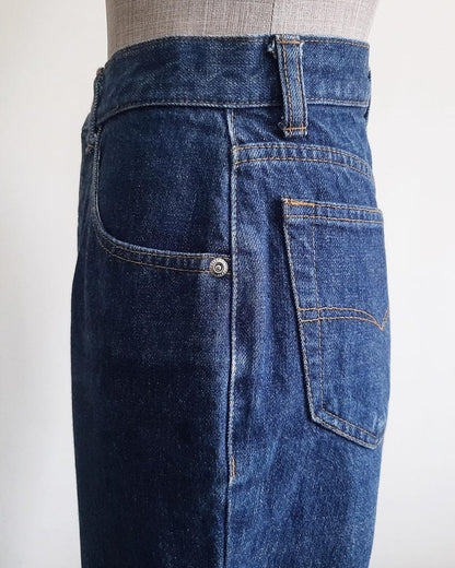 Vintage Blue Tapered Jeans Womens High Waisted Slim Fit Pants XS 25" Waist